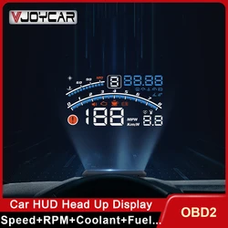 Vjoycar Auto Projector HUD 5.5'' Screen OBD Gauge Speedometer Head Up Display Voltage Coolant Alarm Car Electronic Accessories