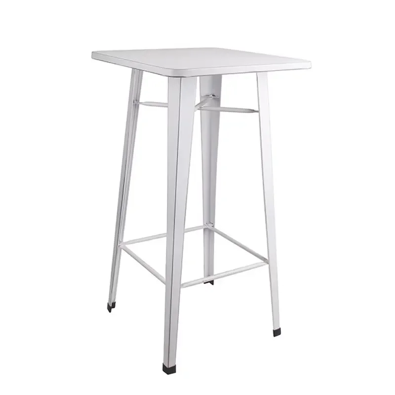 Industrial Style Square Galvanized Metal Tall Table for Bars Cafes Pubs Outdoor Use