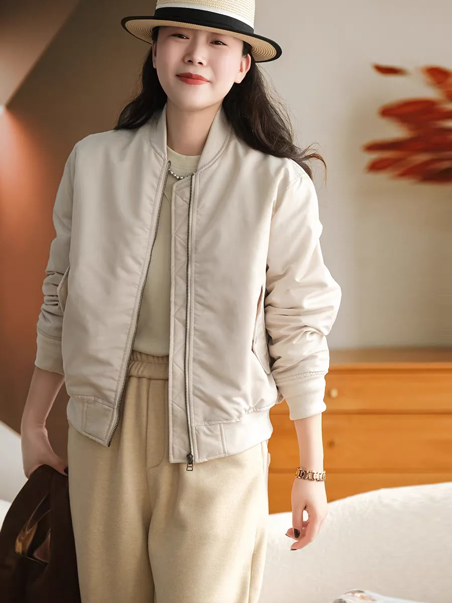 

Bomber Jackets Puffer Womens Summer Cotton Skin-Friendly Seamless Utility Lightweight Quick-Drying Hiking Trekking Outdoor Daily