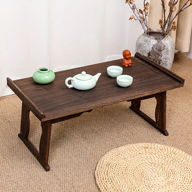 Wooden Japanese Table Small Coffee Table Bay Window Meditation Altar Low Sitting On the Floor Bed