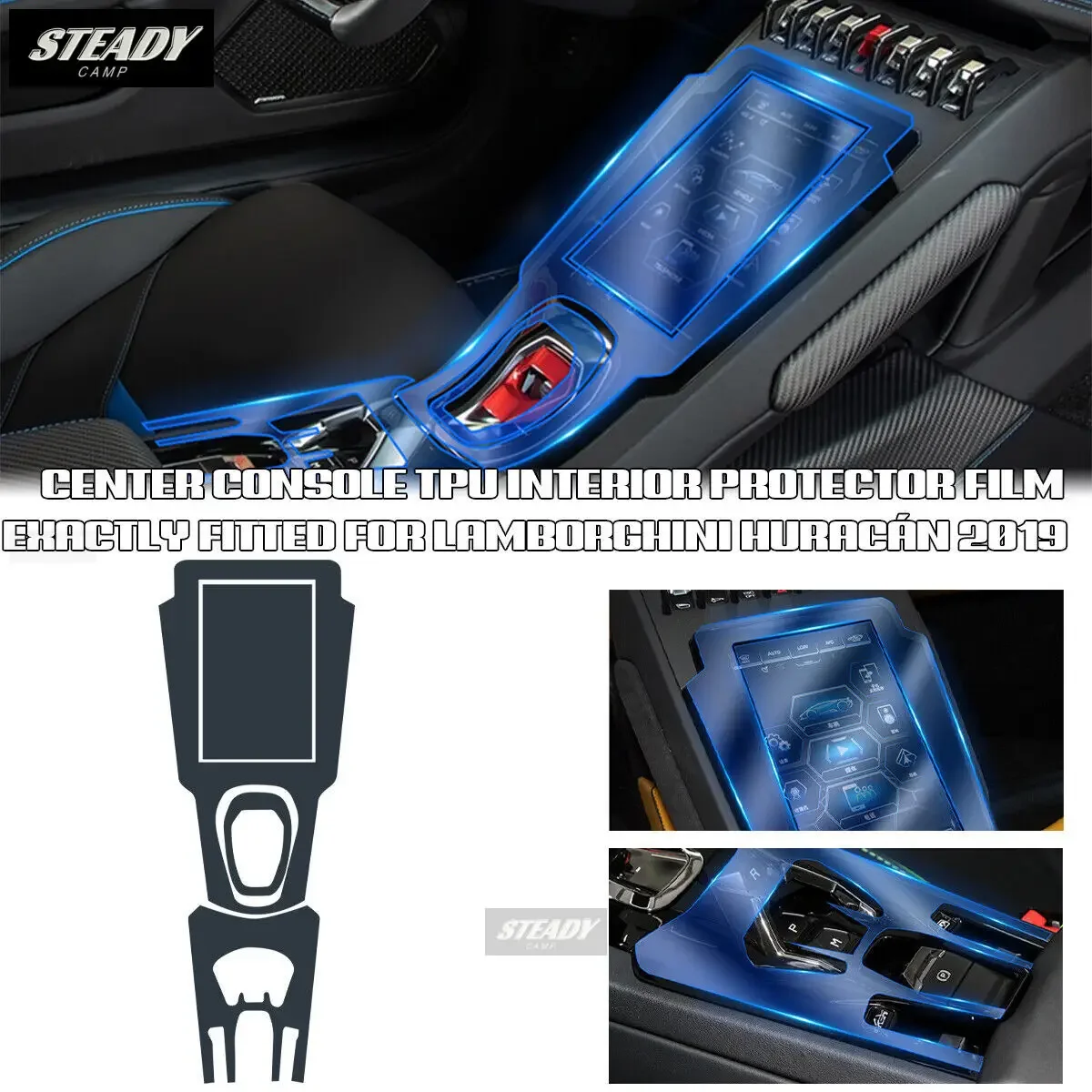 

Car Interior Center Console Transparent TPU Protective Film Anti-scratch Repair Accessorie For Lamborghini Huracan 2019-2023