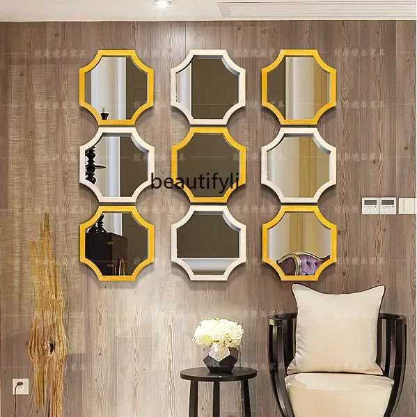 

smt14 soft decoration combination decorative mirror living room dining room French sofa background wall wall wall hanging mirror