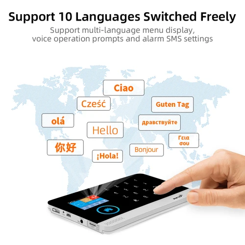 Imagen 2 del producto PGST 103 pantalla de 2,4 pulgadas 4G 2G WIFI GSM sistema de seguridad doméstico Bulgar para el hogar 433MHz Control de aplicación tarjeta RFID con movimiento PIR