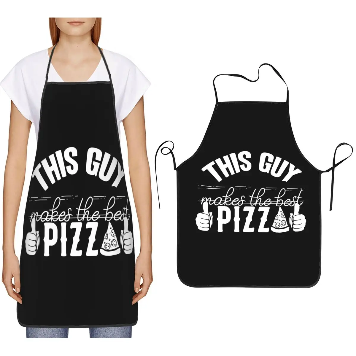 

This Guy Makes The Best Pizza Aprons Chef Cooking Cuisine Tablier Sleeveless Bib Kitchen Cleaning Pinafore for Women Men