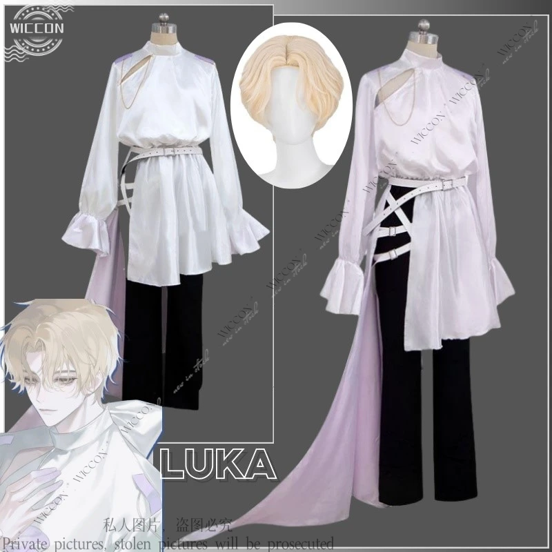 

Luka Cosplay Alien Stage Costume Wig Fancy Party Clothing Tailing Suit Halloween Carnival Uniforms Occupy My Heart Woman Man