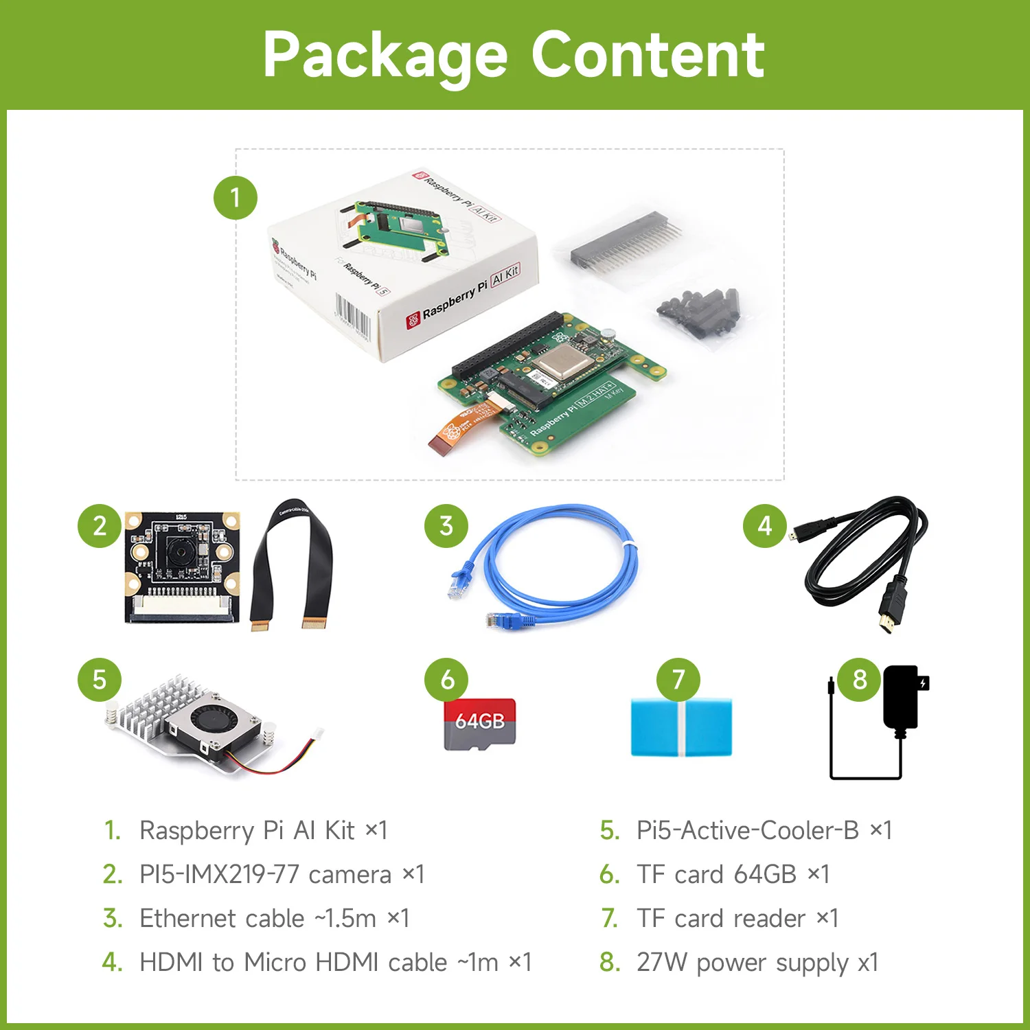 Imagem -03 - Kit ai Raspberry pi Opções para Kits e gb gb gb de Ram Kit ai Hailo8 26 Tops 13 Tops de Potência de Computação Raspberry pi ai Kit