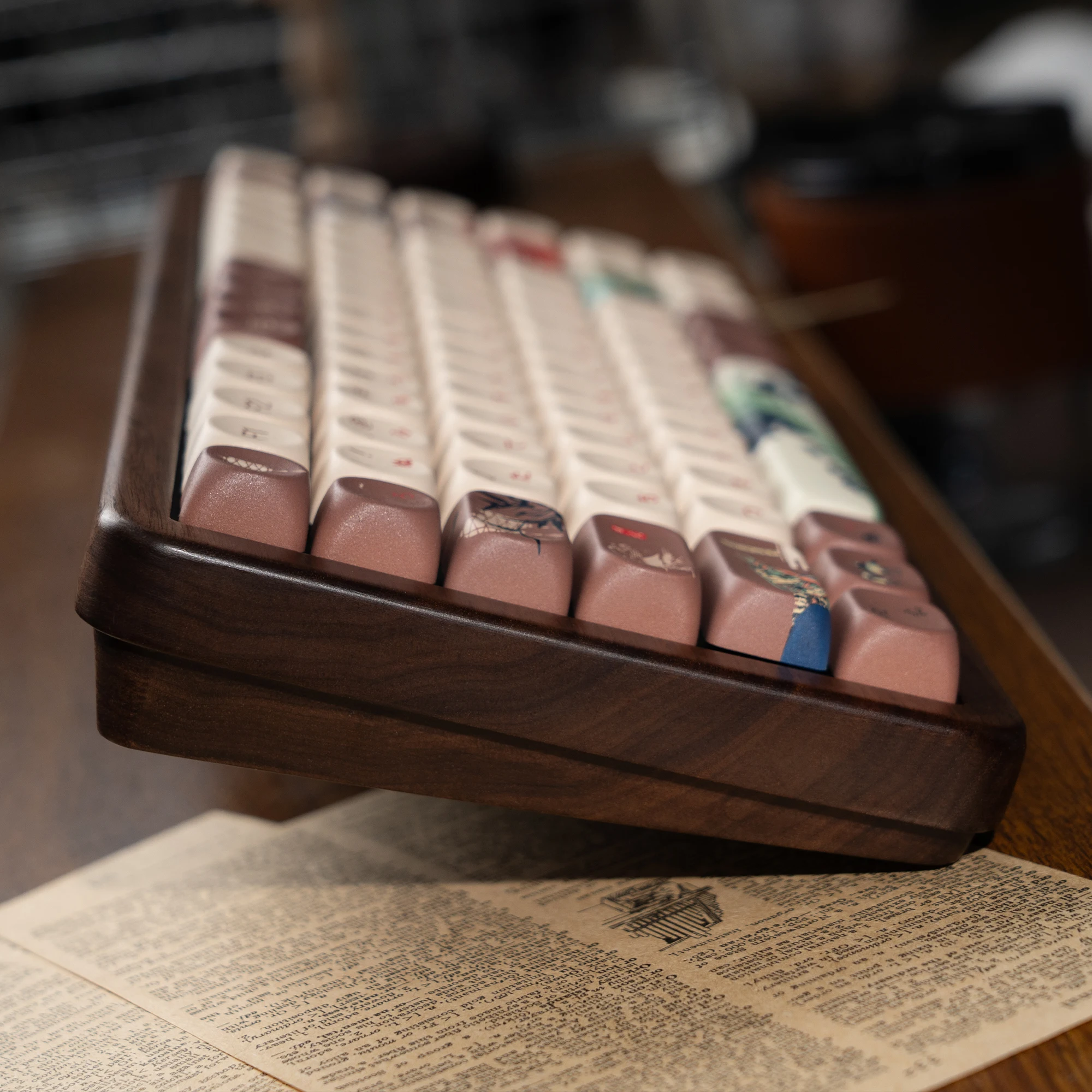 مجموعة أغطية مفاتيح Womier 132 Keys MOA Profile UKIYOE Dye-Sublimation PBT لمفاتيح Cherry Gateron MX لوحة مفاتيح الألعاب الميكانيكية #4