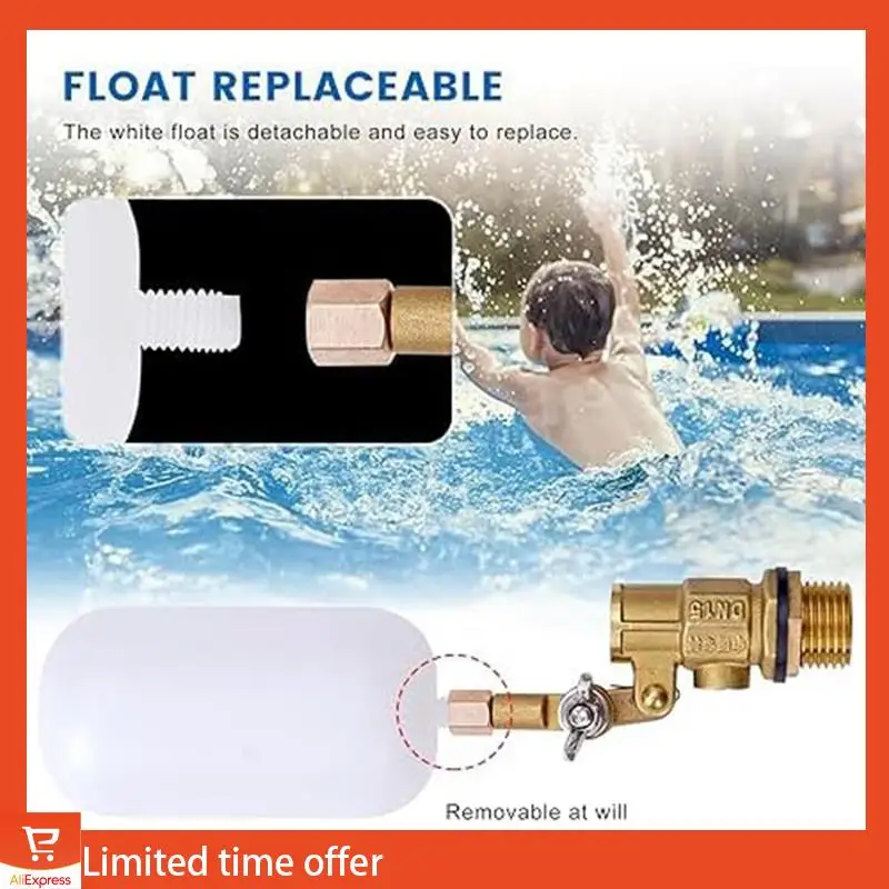 Fresh 2Piece 1/2 Inch Float Valve, For Pond Float Valve Shutoff Auto Fill Water Float Valve