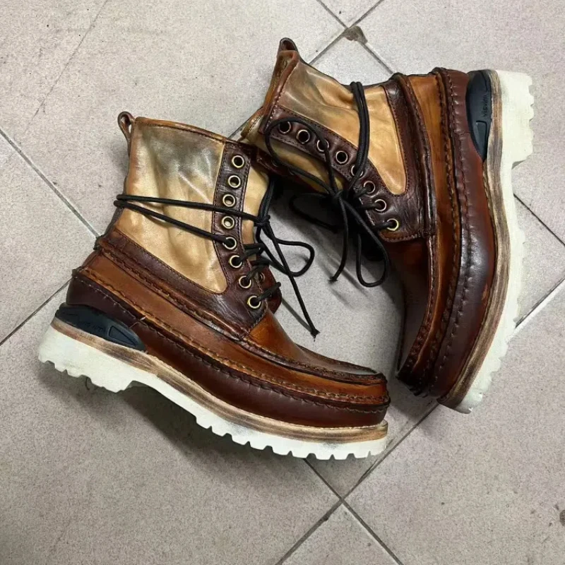 2024aw High Street Visvim  Male Comfortable Boots Men's Genuine Leather Winter Boots Man Sneakers Mens Fashion Shoes