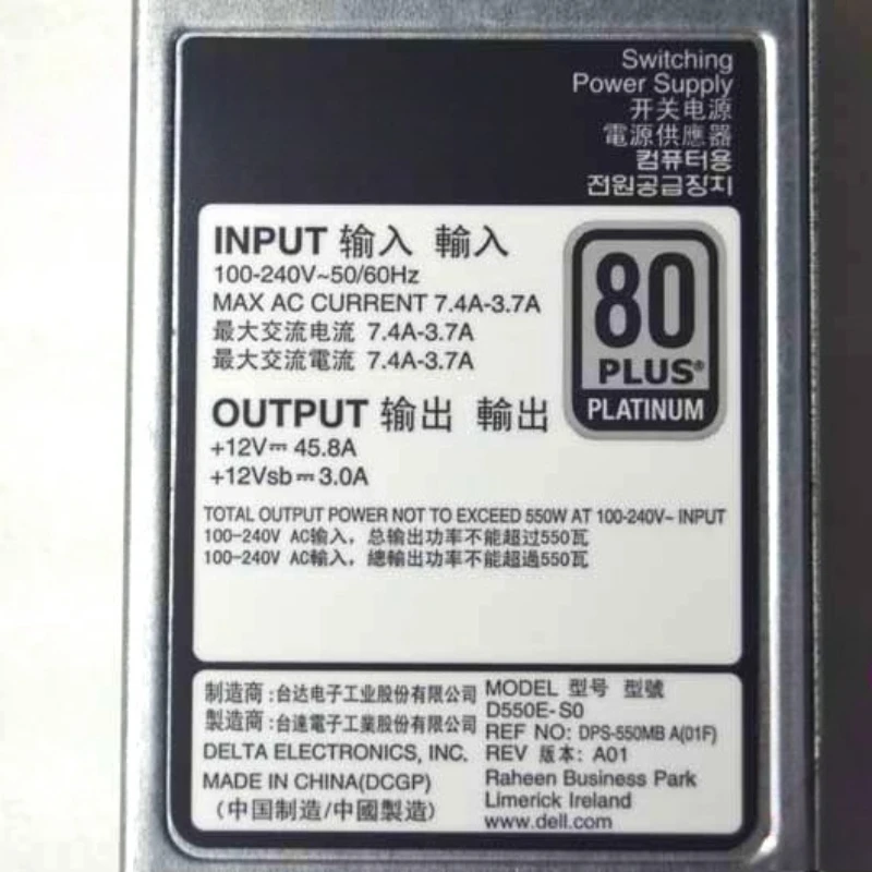 DPS-550MB 550W Origineel voor PowerEdge R320 R420 Server Schakelende Voeding 0RYMG6 Redundante Voeding