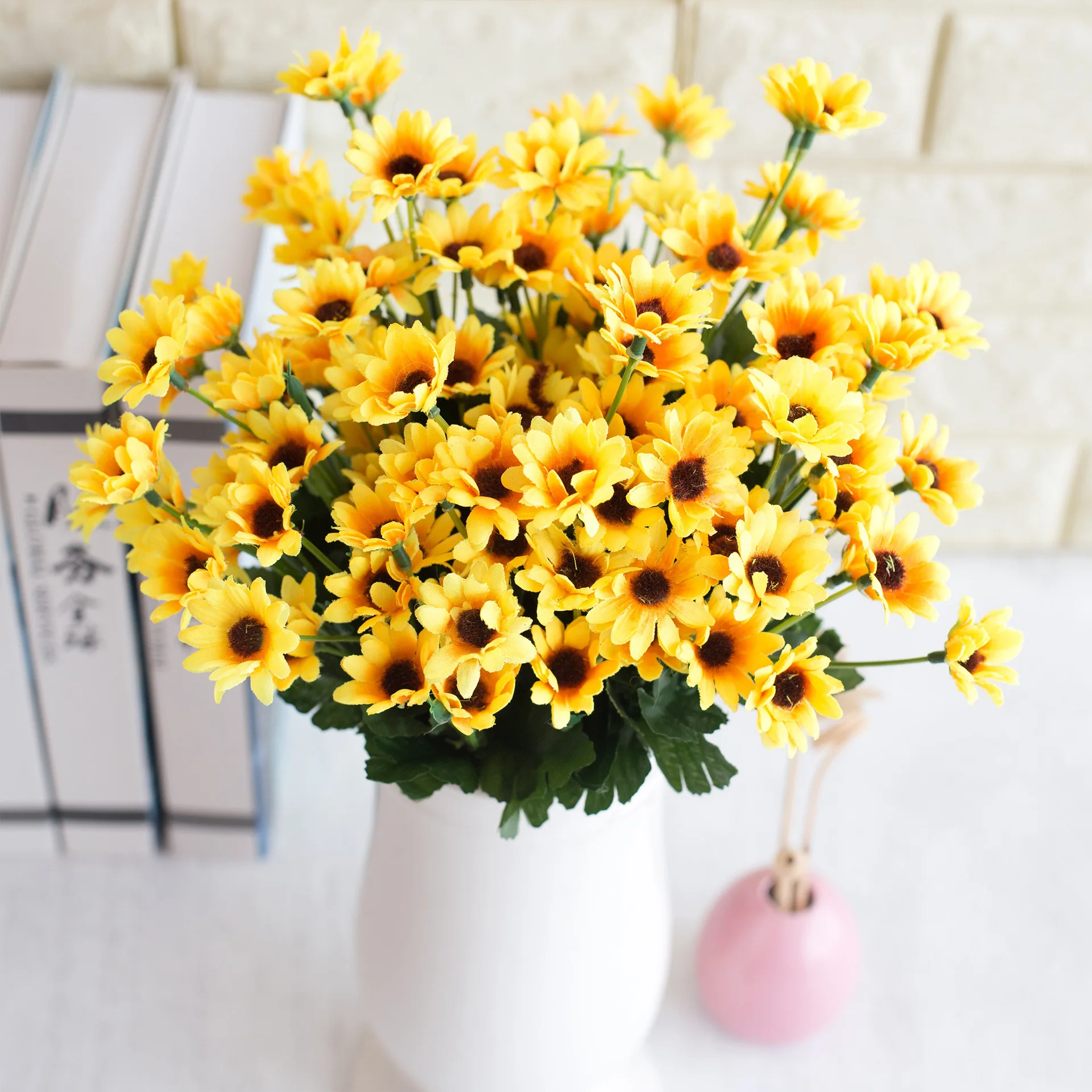 Künstliche Sonnenblumen, Sträucher, Kunstblumenstrauß für Garten, Zuhause, Hochzeit, Café, Laden, Partydekoration – Detail 5