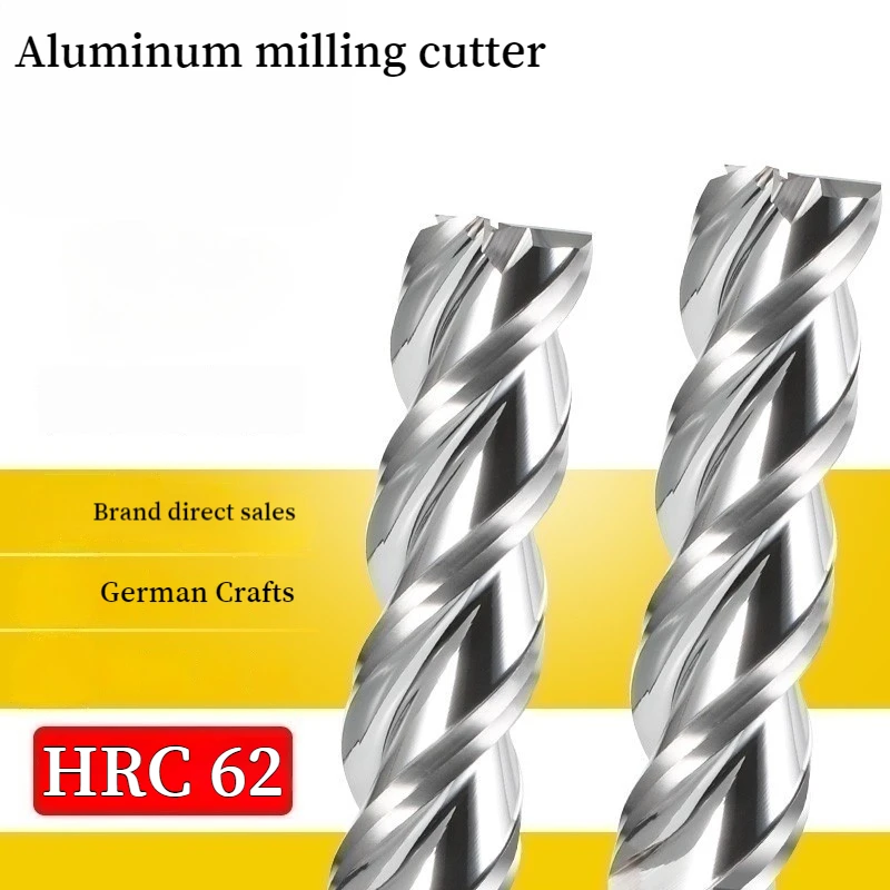 3 Flute Carbide End Mill HRC62 Tungsten CNC Milling Cutter 1-20mm For Aluminum Alloy