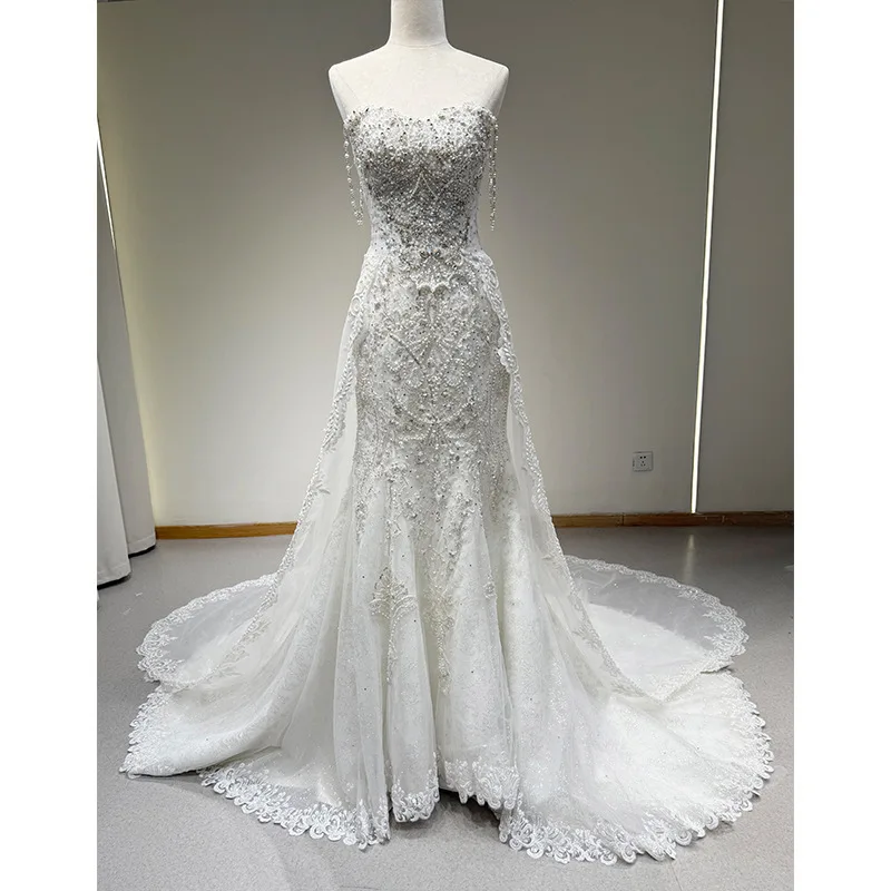 

Mermaid Wedding Gowns Bride 2025 New Main High-end Light Luxury Niche Exit Ceremony Gown French Style Dress Training Style