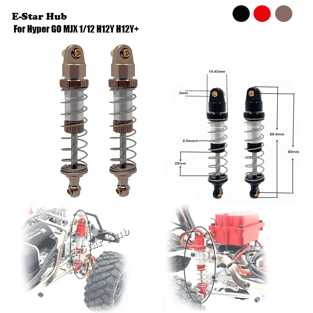 

Shock Absorber Adjustable Soft and Hard Oil Hydraulic System for Hyper GO MJX 1/12 H12Y H12Y+ Metal Upgrade Parts Rc Car Truck