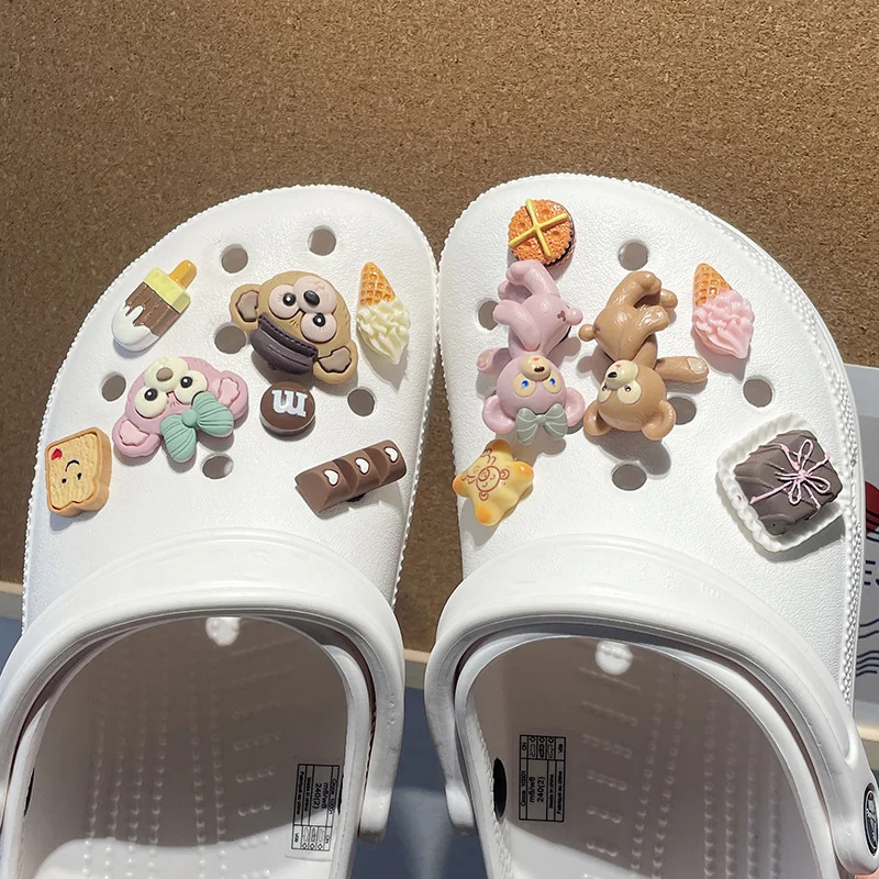 3D Kawaii Duffy Character Shoe Charms Accessories for Classic Clog Shoe Decoration Fit Wristband Birthday Gifts