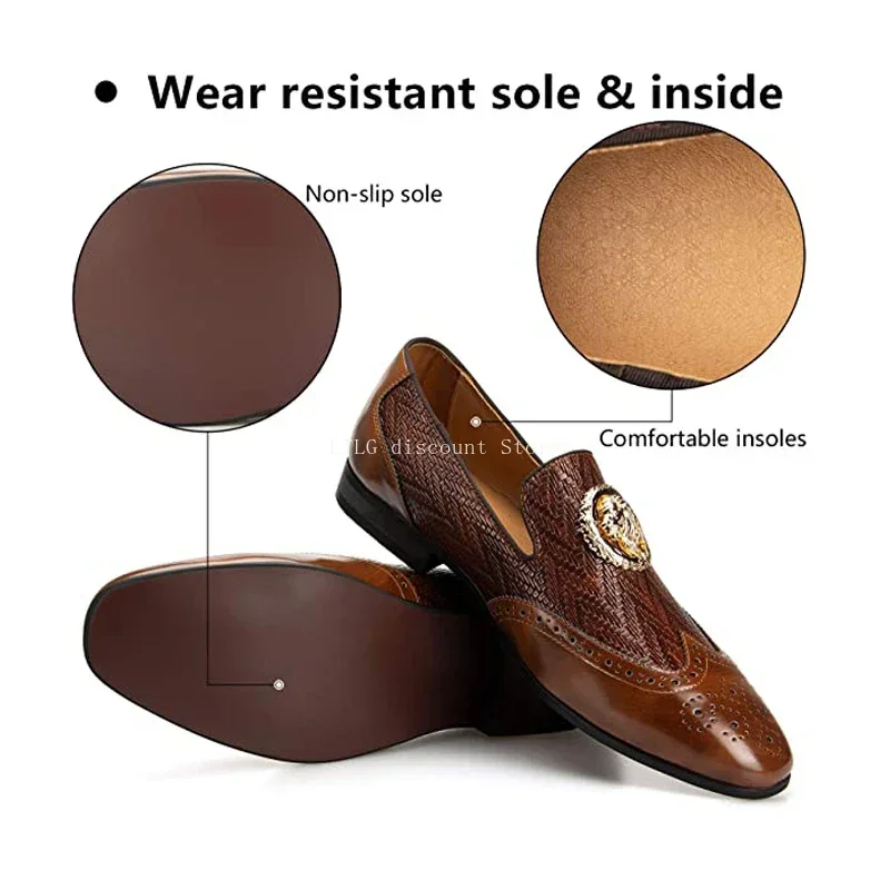 Mens Loafers Casual Business Shoes Men Handmade Autumn Breathable Fashion Velvet for Men Black Mens Party Banquet Driving Shoes