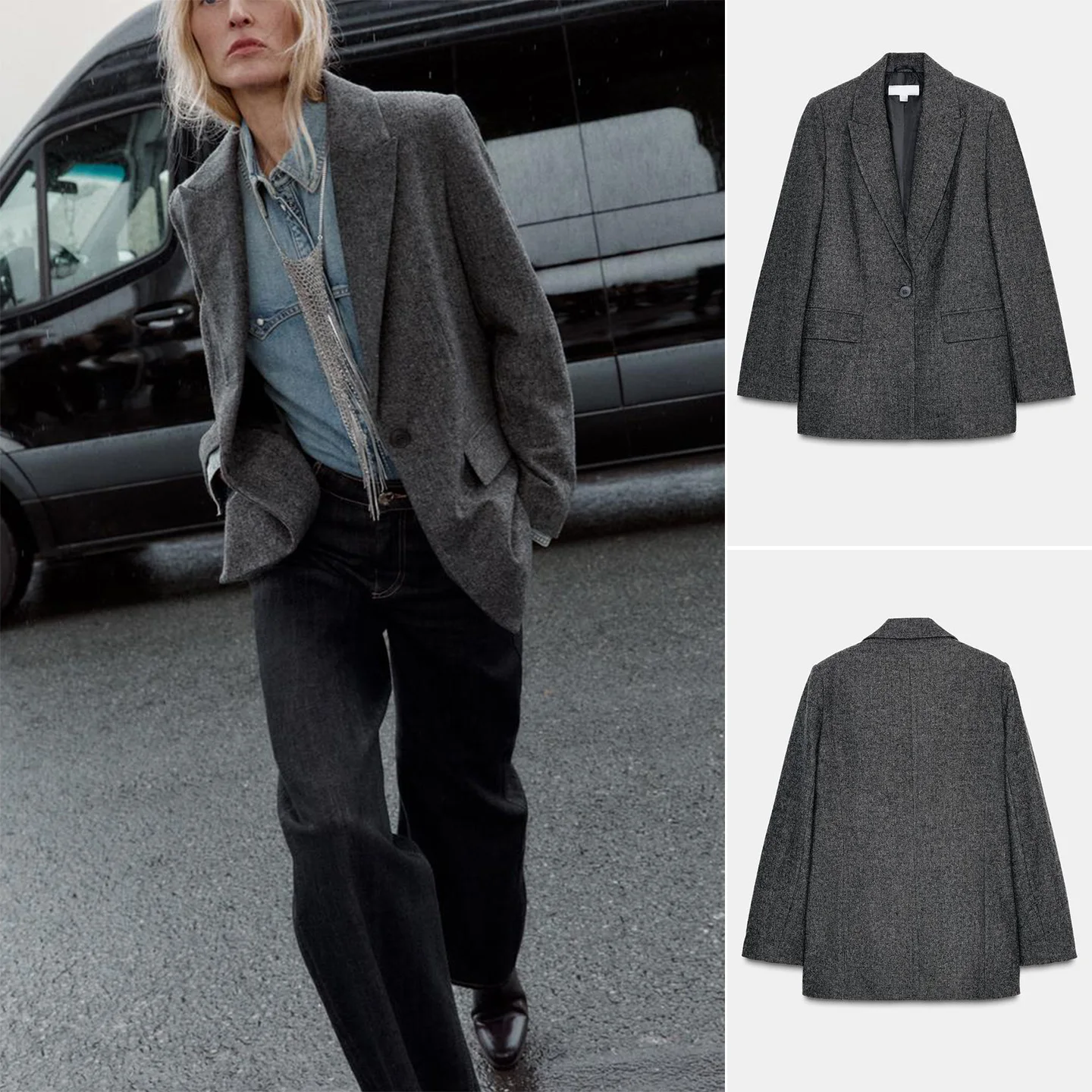 

Winter New Commuter Sle Women's Long Sve Cheered Suit Jaet Flip Collar Padded oulder Polyester Fiber Casual Wear