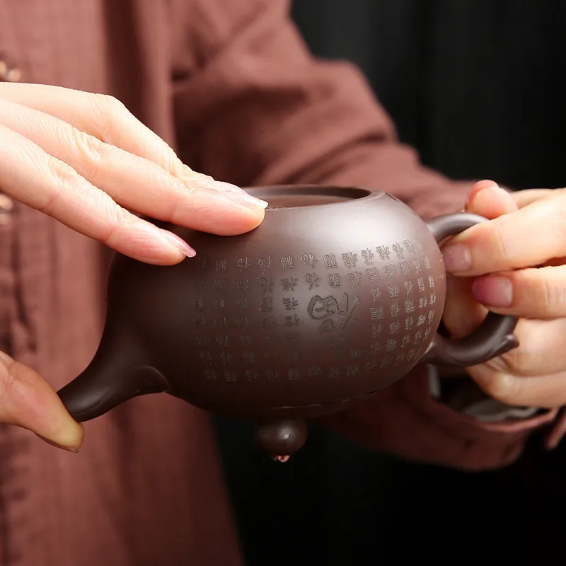 210cc Master Handmade Yixing Purple Clay Teapot Boutique Zhu Mud Xishi Beauty Tea Pot Ball Hole Filter Tea Maker Chinese Teaware