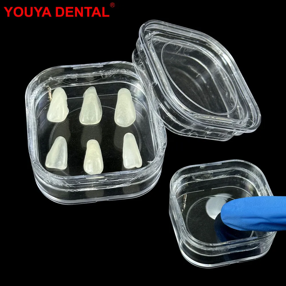 

5pcs Dental Tooth Box With Membrane Film Denture Box Dentistry Veneers Storage Case Fake Teeth Container Dentist Materials Tools