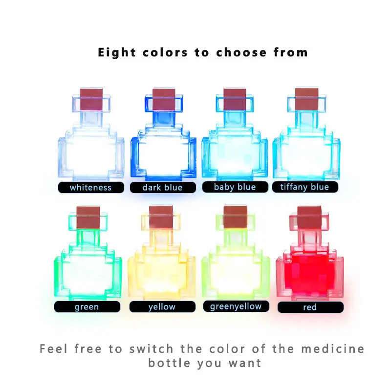 MC Game Potion Bottle Night Light 7 Colors Changing LED Lamp Rechargeable Tap Control Atmosphere Decor for Bedroom Desk Gifts view 4