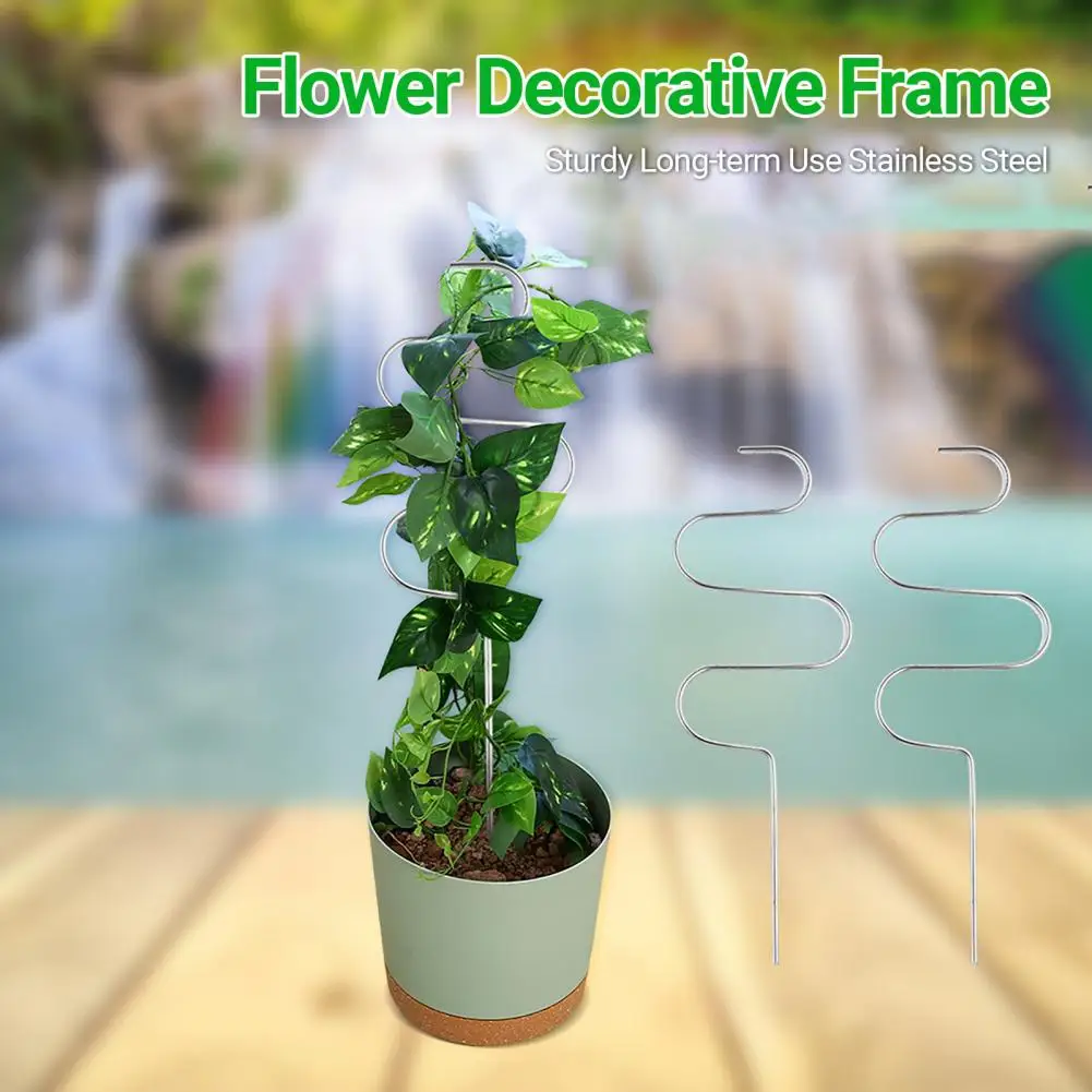 Iron Plant Support Frame Plant Trellis Climbing Support Stands Flower Pot Pole Vine Creepers Tutor Stick Indoor Home Decor