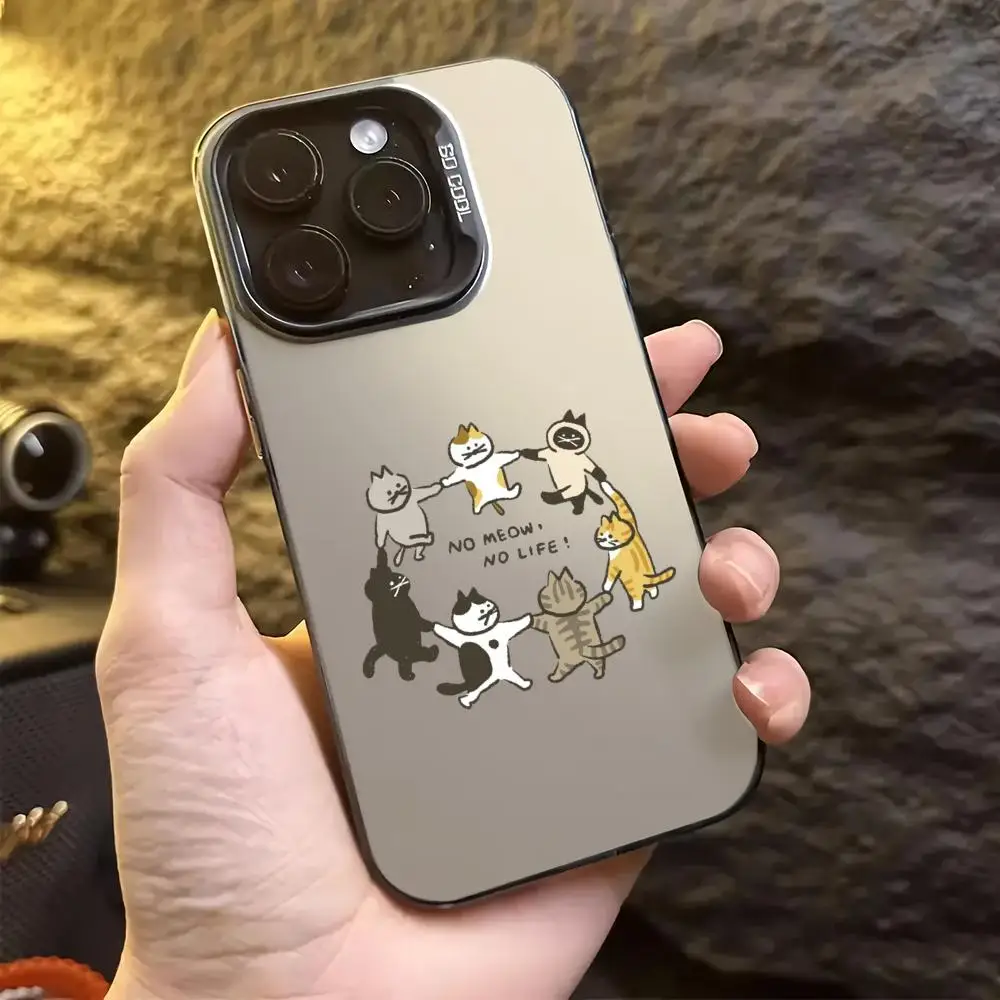 Custodia per telefono con design mano nella mano di gatto adatta per iPhone 17 16 15 14 13 12 11 Pro/Max/Plus cover posteriore antigoccia e antiurto