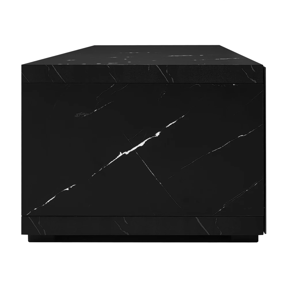 Moderner TV-Schrank mit variabler Länge (140–260 cm), drehbarer Funktion, weißes Hochglanz-Matt-Finish und goldenen Dekorationen – Detail 18