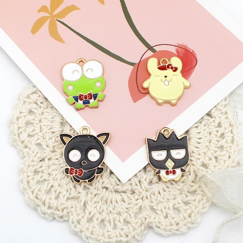 10PCS Cartoon Kuromis BAD BADTZ-MARU Melodys DIY Jewelry Accessories Alloy Drip Oil Necklace Accessories Bracelet Pendant