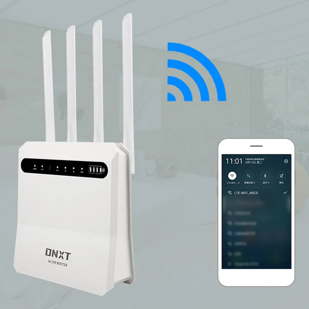 راوتر واي فاي 4G CPE مع فتحة بطاقة SIM 300Mbps راوتر لاسلكي مع 5 منافذ RJ45 LAN نقطة اتصال WiFi 802.11 B/g/n للخارجية والداخلية