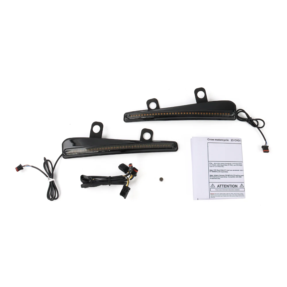 مناسبة لـ Harley Road Ranger ST CVO FLTRXSE إشارة الانعطاف LED الجديدة للزجاج الأمامي للدراجات النارية #4