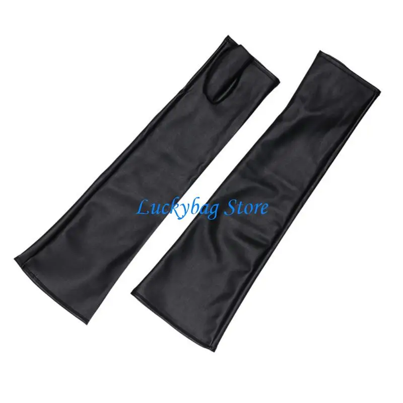 

X7XE Long Gloves Half Finger Dark Gloves for Women and Girl Party Supply