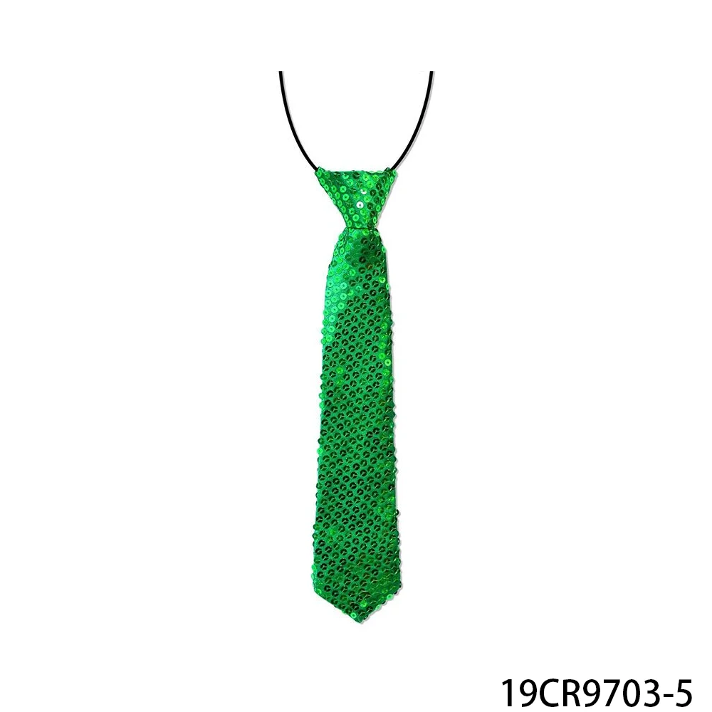 PESENAR Green Sequin Tie: a Sparkling Accessory for Festive Occasions Great for Role-play and Cosplay