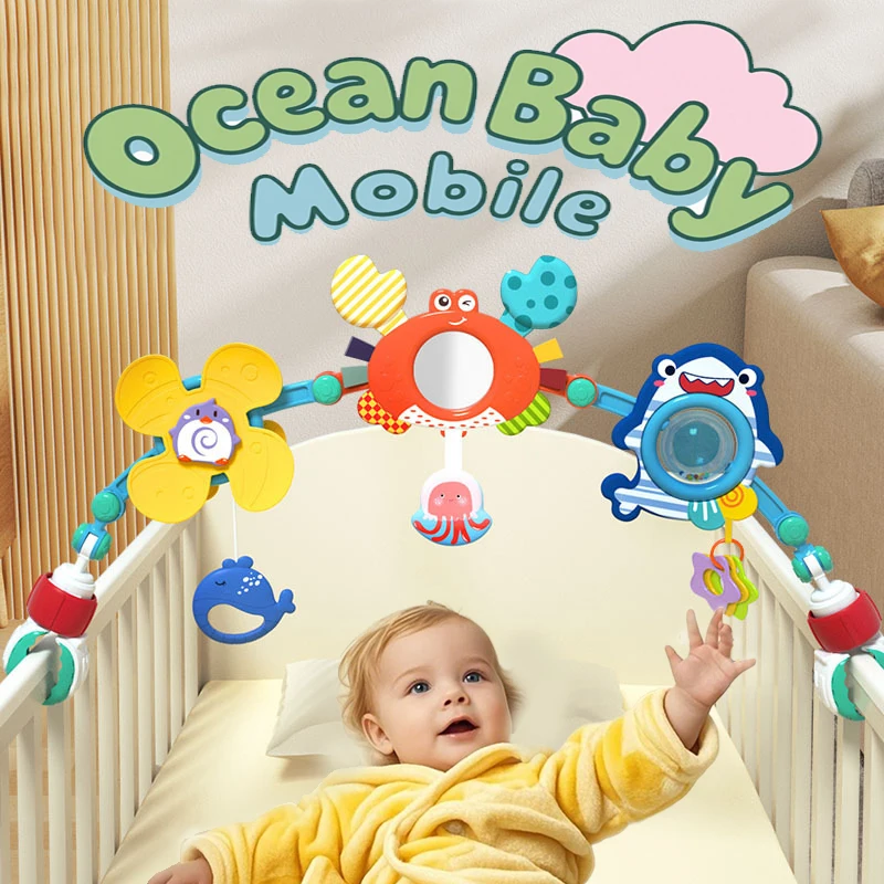 

Baby Toy Stroller Arch Musical Rattle Adjustable Clip Crib Mobile Hanging Bed Bell 0-6-12 Months Educational Toys For Newborn