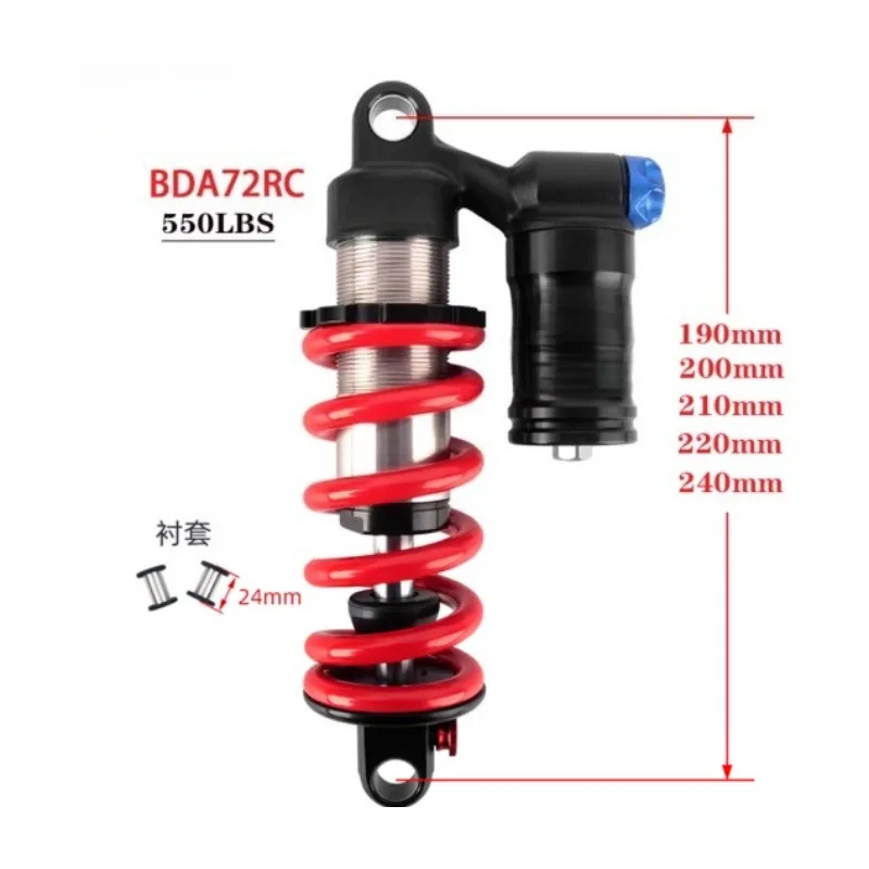New BDA72RC Rear Tank Shock Absorber Mountain Bike Spring Shock Absorber Mountain Shock Absorber Damping Rear Tank