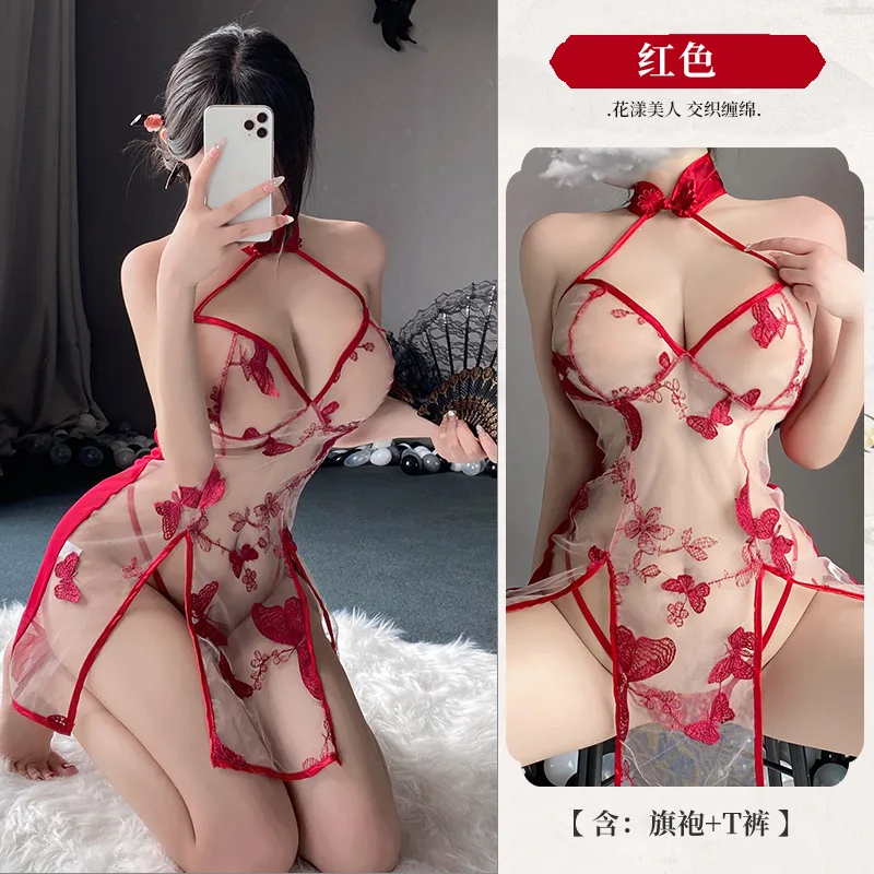 Temptation cheongsam, pajamas, uniform set, bed teasing, battle robe, passion, no need to take off