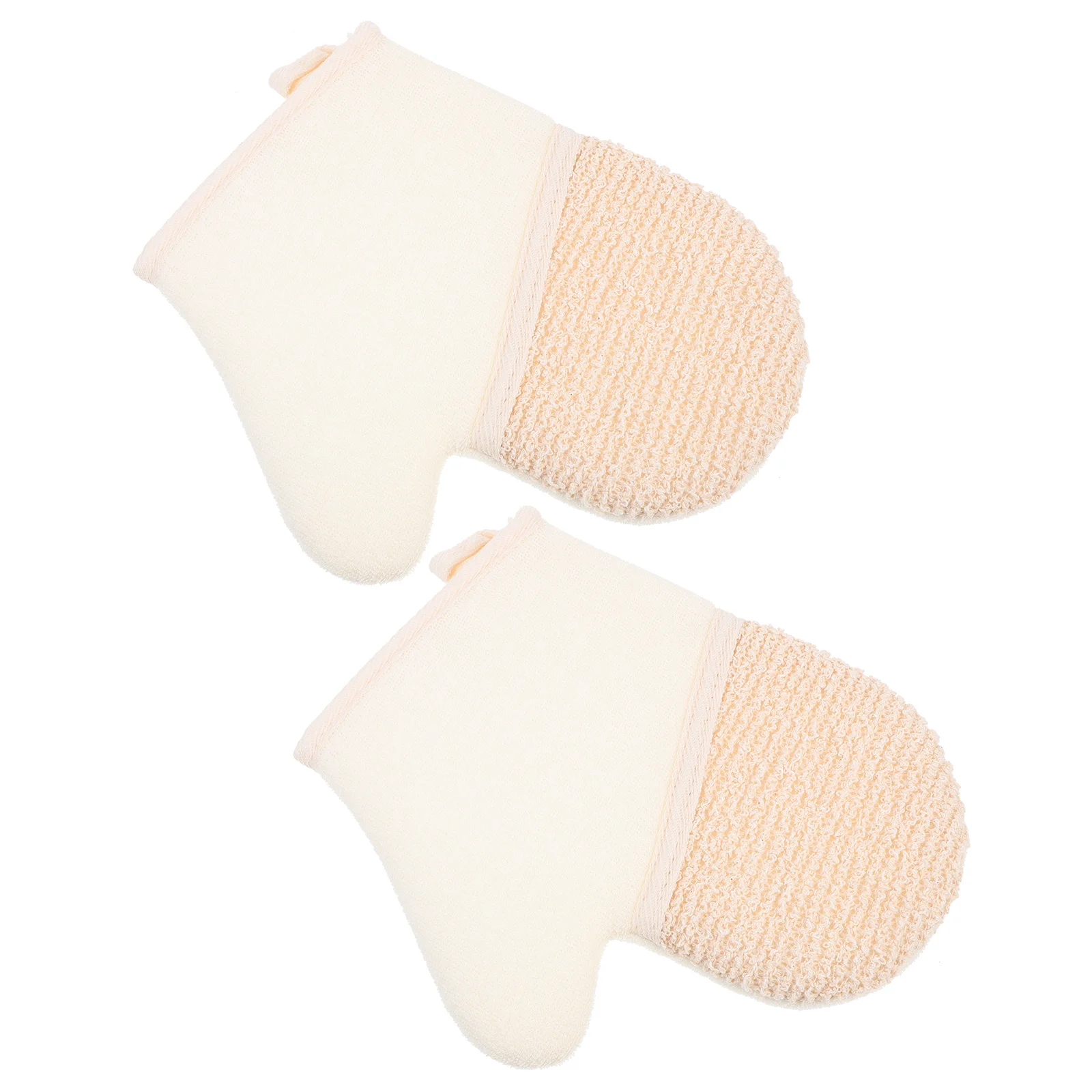 

2Pcs Soft Yet Effective Exfoliating Bath Gloves Rough Texture Scrubber for Daily Shower Cleaning Portable Compact Storage
