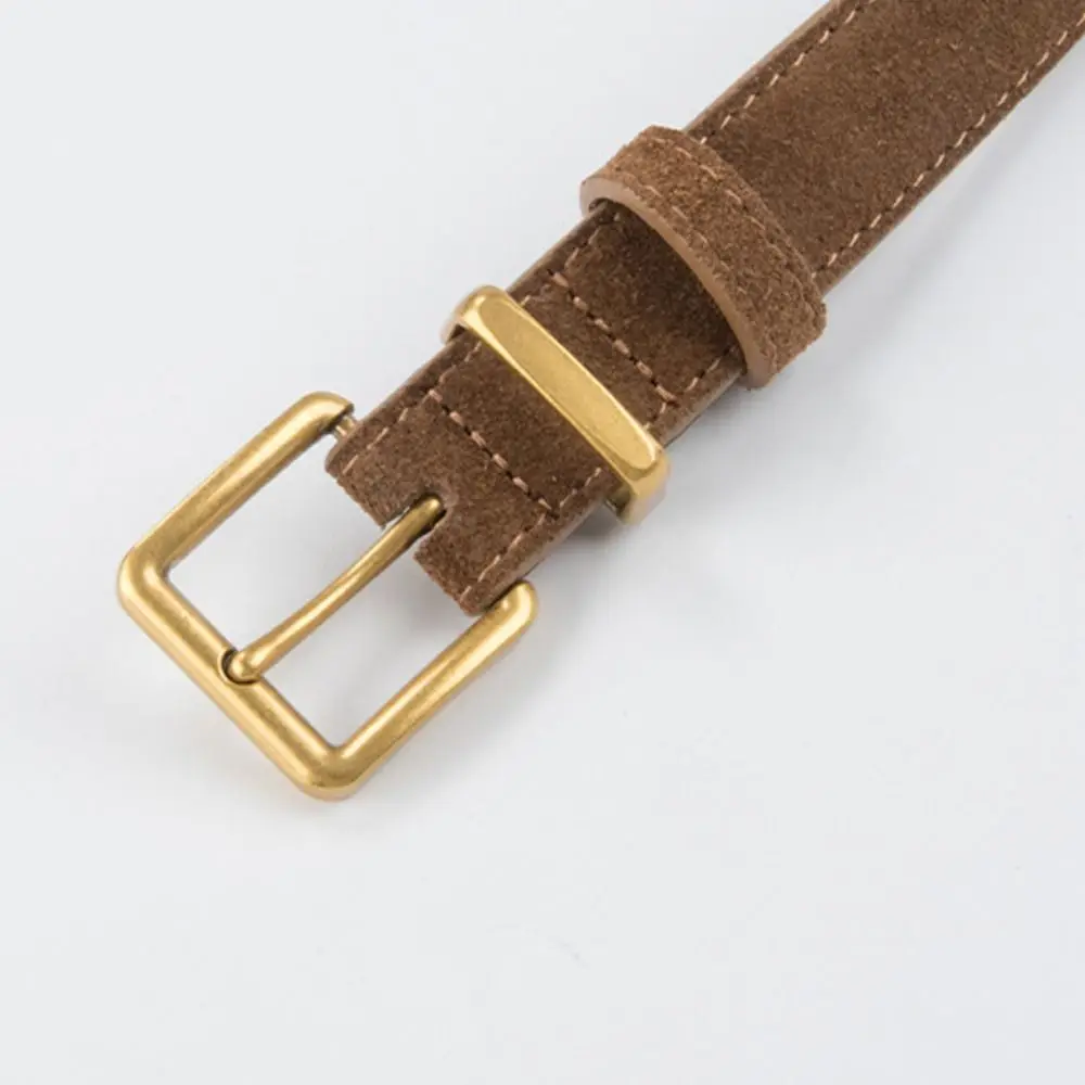 Роскошный дизайн в стиле ретро, замшевый кожаный ремень, модный повседневный пояс с пряжкой, универсальный деловой поясной ремень, подарки