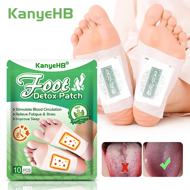 10pcs=1bag Bamboo Detox Foot Patch Improve Blood Circulation Sleep Aid Increase Physical Energy Values Relieve Bad Breath W015