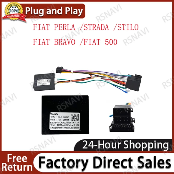 Car 16pin Wiring Harness Adapter Canbus Box Decoder Android Radio Power Cable For Fiat 500 BRAVO PERLA Fiorino Strada Stilo