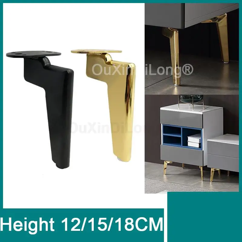 

4PCS Furniture Metal Legs Black/Gold Coffee Table Foot Sofa Desk Bed Dressers TV Cabinet Furniture Foot Height 12/15/18cm FG968