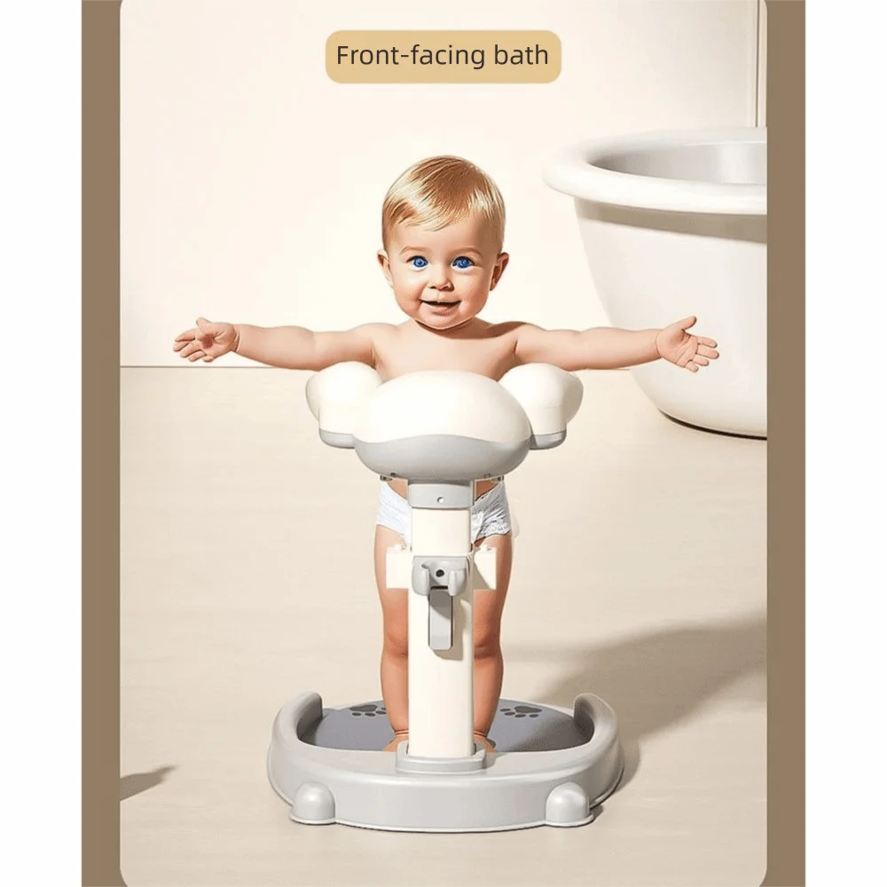 Non-Slip Baby Bath Stand Anti-Tip Adjustable Baby Standing Shower Stand Multifunctional Sturdy Infant Bath Support Household Use