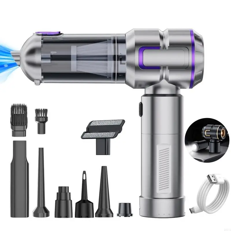 Detachable Cordless Car Vacuum with LED Flashlight Function Multifunctional 