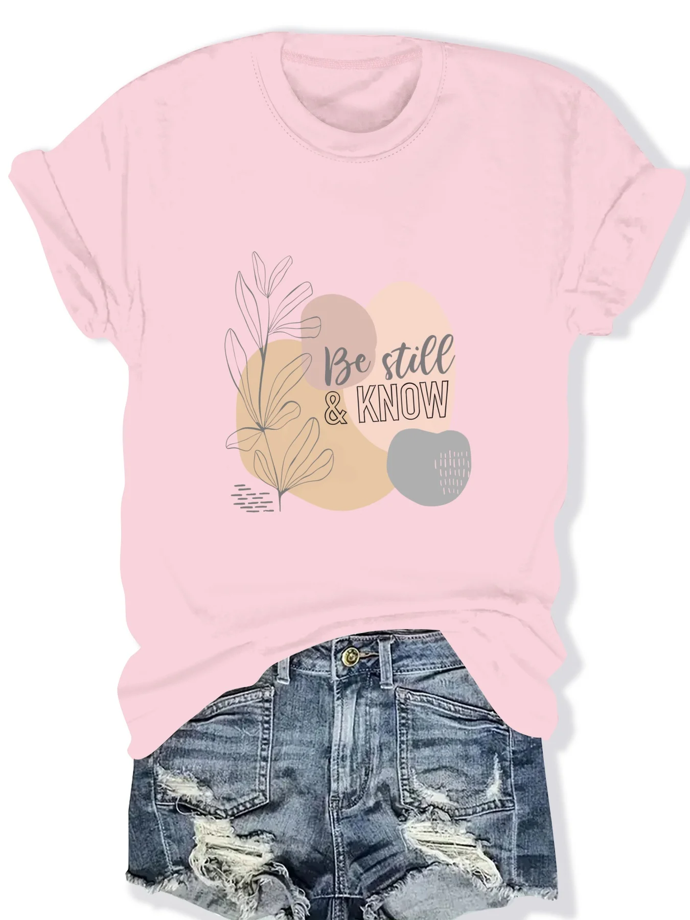 

Модный женский топ с геометрическим принтом, круглым вырезом и короткими рукавами, элегантный повседневный стиль