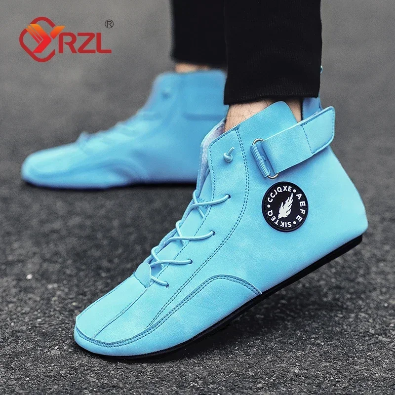 

YRZL Mens Shoes High Top Lightweight Anti-slip Man Casual Walking Shoes Soft Soles Comfortable Breathable Loafers Shoes for Men