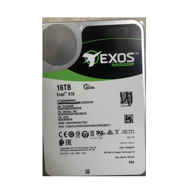 For Seagt EXOS X16 16T ST16000NM002G Galaxy Enterprise 16TB 256MB 7.2K 3.5 SAS Server Hard Drive