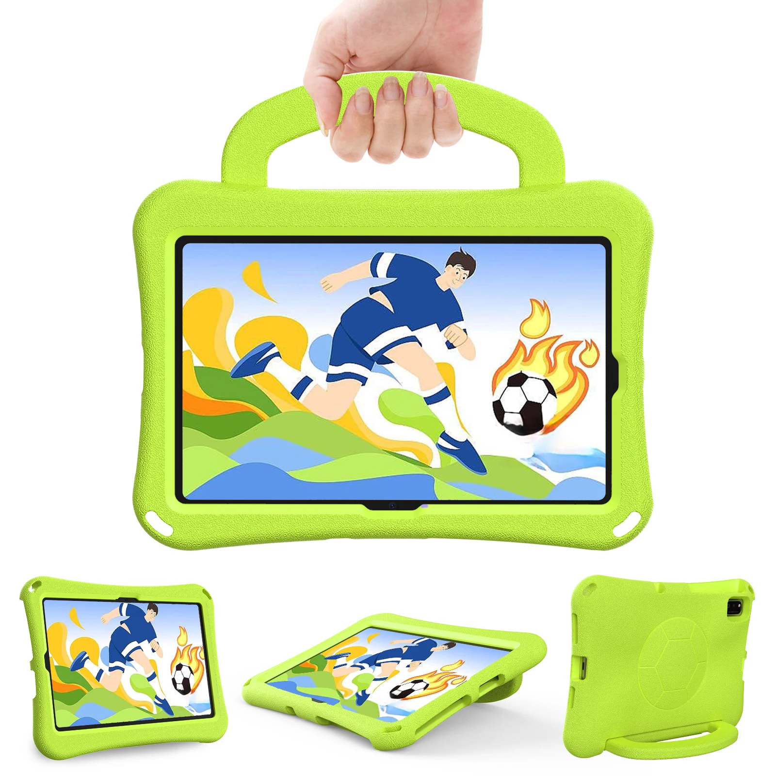 Kids Case for Lenovo Tab M10 FHD PLUS TB-X606F K10 TB-X6C6F 10.3 inch EVA Soft Football Netting Style Cover with Shoulder Strap