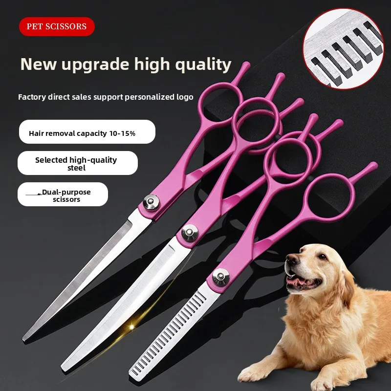 

Pet Grooming Scissors All-steel Upturned and Down Upturned and Curved To Cut 7 Inches Dog Hair Trimming Pet Scissors