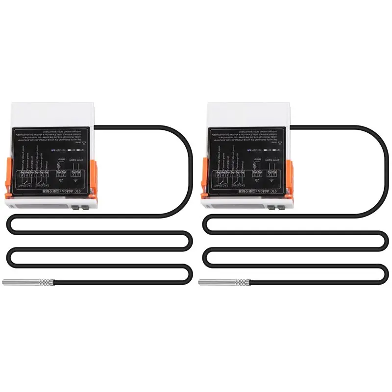 

【ГОРЯЧИЕ ТОВАРЫ】2X STC-8080A+ Цифровой термостат-контроллер температуры для холодильника с автоматическим таймером разморозки Single Pro