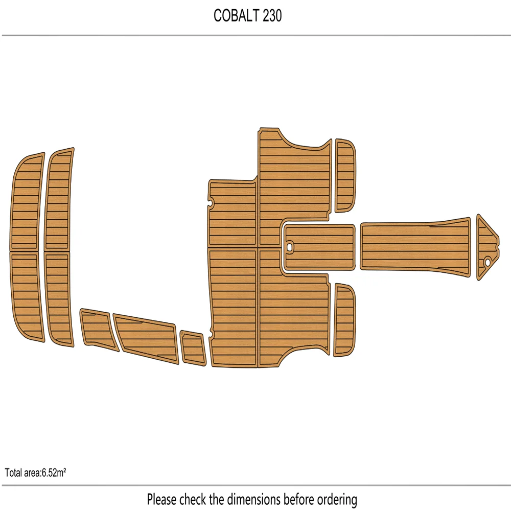 

COBALT 230 cockpit swim platform 1/4" 6mm EVA Foam Teak floor SeaDek MarineMat Gatorstep Style Self Adhesive