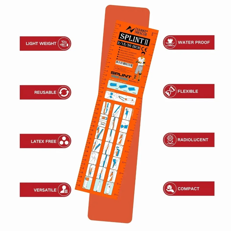 Erste-Hilfe-Schiene 18-36 Zoll x 4,3 Zoll Grün-Grau Orange-Blau Hält Knochen an Ort und Stelle – Detail 4